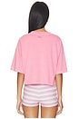 view 3 of 4 Cropped Boxy Tee Shirt in Peony Pink