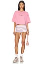view 4 of 4 Cropped Boxy Tee Shirt in Peony Pink