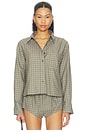 view 1 of 5 Cropped Oversized Shirt in Juniper Green