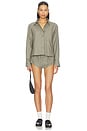 view 5 of 5 Cropped Oversized Shirt in Juniper Green