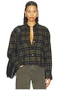 view 1 of 5 CHEMISE CROPPED OVERSIZED CROPPED OVERSIZED SHIRT in Stoneleaf Green