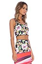 view 3 of 5 Botanical Wave Reversible Crop Top in Multi
