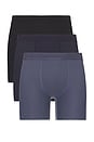 view 1 of 3 Classic Microfiber 3 Pack Boxer Brief in Black, Dark Navy, & Slate