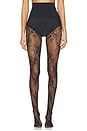 view 1 of 2 Floral Net Tights in Black