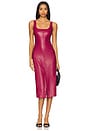 view 1 of 3 Faux Leather Midi Tank Dress in Raspberry