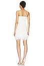 view 3 of 3 Faux Leather Spaghetti A-line Dress with Feathers in White