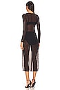 view 3 of 3 Chic Mesh Long Sleeve Midi Dress in Black