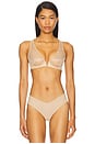 view 1 of 4 Chic Mesh Plunge Underwire Bra in Beige
