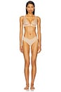 view 4 of 4 Chic Mesh Plunge Underwire Bra in Beige