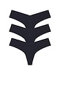view 1 of 5 3 Pack Classic Thong in Black