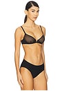 view 2 of 4 Chic Plunge Underwire Demi Cup in Black