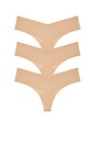 view 1 of 2 Invisible Rib Thong 3-pack in Beige