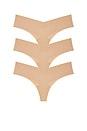 view 2 of 2 Invisible Rib Thong 3-pack in Beige