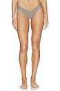 view 1 of 4 Cotton Rib Thong in Truffle