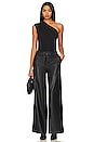 view 4 of 4 Faux Leather Wide Leg Trouser in Black