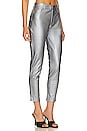 view 2 of 4 Faux Leather Five Pocket Pant in Platinum