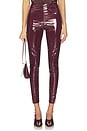 view 1 of 6 Faux Patent Leather Legging in Burgundy