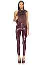 view 5 of 6 Faux Patent Leather Legging in Burgundy