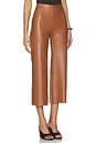 view 2 of 6 Faux Leather Cropped Pant in Cognac