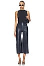view 5 of 6 Faux Leather Cropped Pant in Navy