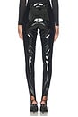 view 5 of 6 Faux Patent Stirrup Legging in Black