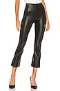 view 1 of 4 Faux Leather Cropped Flare Pant in Black