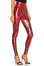 view 2 of 4 Faux Leather Animal Legging in Red Snake