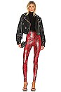 view 4 of 4 Faux Leather Animal Legging in Red Snake