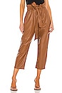 view 1 of 4 Faux Leather Paperbag Pant in Cocoa
