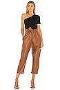 view 4 of 4 Faux Leather Paperbag Pant in Cocoa