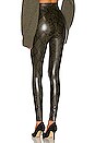 view 3 of 4 Faux Leather Animal Legging in Moss Snake