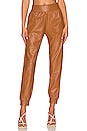 view 1 of 4 Faux Leather Jogger in Cocoa