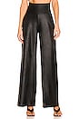 view 1 of 4 Faux Leather Wide Leg Pant in Black