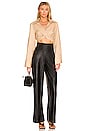 view 4 of 4 Faux Leather Wide Leg Pant in Black