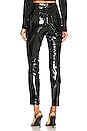 view 3 of 4 PANTALON FAUX PATENT LEATHER in Black