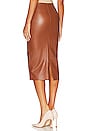 view 3 of 4 Faux Leather Midi Skirt in Cocoa