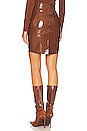 view 3 of 4 Faux Patent Leather Mini Skirt in Cinnamon
