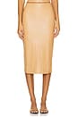 view 1 of 6 Faux Leather Midi Skirt in Camel