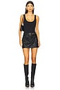 view 5 of 6 Faux Leather Utility Mini Skirt in Black