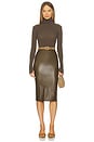 view 5 of 6 Faux Leather Midi Skirt in Cadet