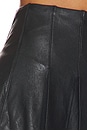 view 7 of 6 Faux Leather Pleated Mini Skirt in Black