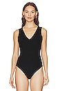 view 2 of 5 Neopene Deep V Bodysuit in Black