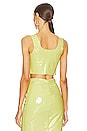 view 3 of 4 Faux Patent Leather Crop Top in Limeade