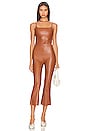 view 5 of 5 Faux Leather Cami Bodysuit in Cocoa