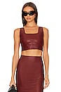 view 1 of 4 Faux Leather Crop Top in Garnet