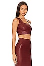 view 2 of 4 Faux Leather Crop Top in Garnet