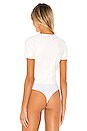 view 4 of 5 Faux Leather Tee Bodysuit in White