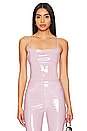 view 1 of 5 Faux Patent Leather Cami Bodysuit in Mauve