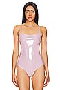 view 2 of 5 Faux Patent Leather Cami Bodysuit in Mauve