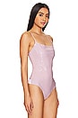 view 3 of 5 Faux Patent Leather Cami Bodysuit in Mauve